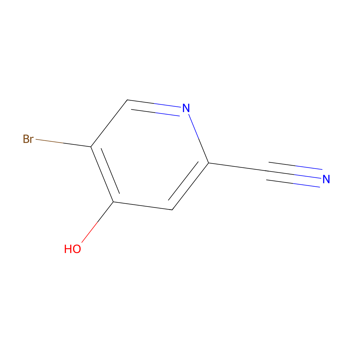 5-Bromo-4-hydroxypicolinonitrile molecular structure, CAS 1369850-06-5