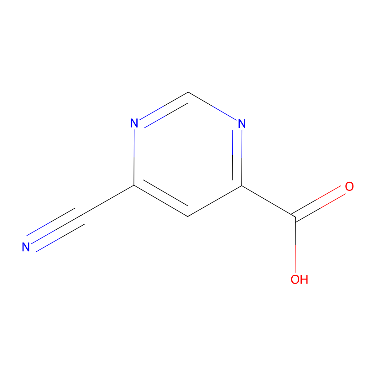 6-Cyanopyrimidine-4-carboxylic acid molecular structure, CAS 1369850-19-0