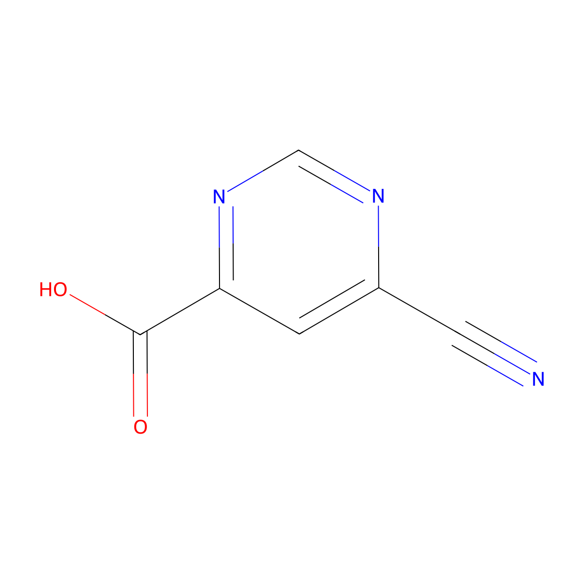 6-Cyanopyrimidine-4-carboxylic acid molecular structure, CAS 1369850-19-0