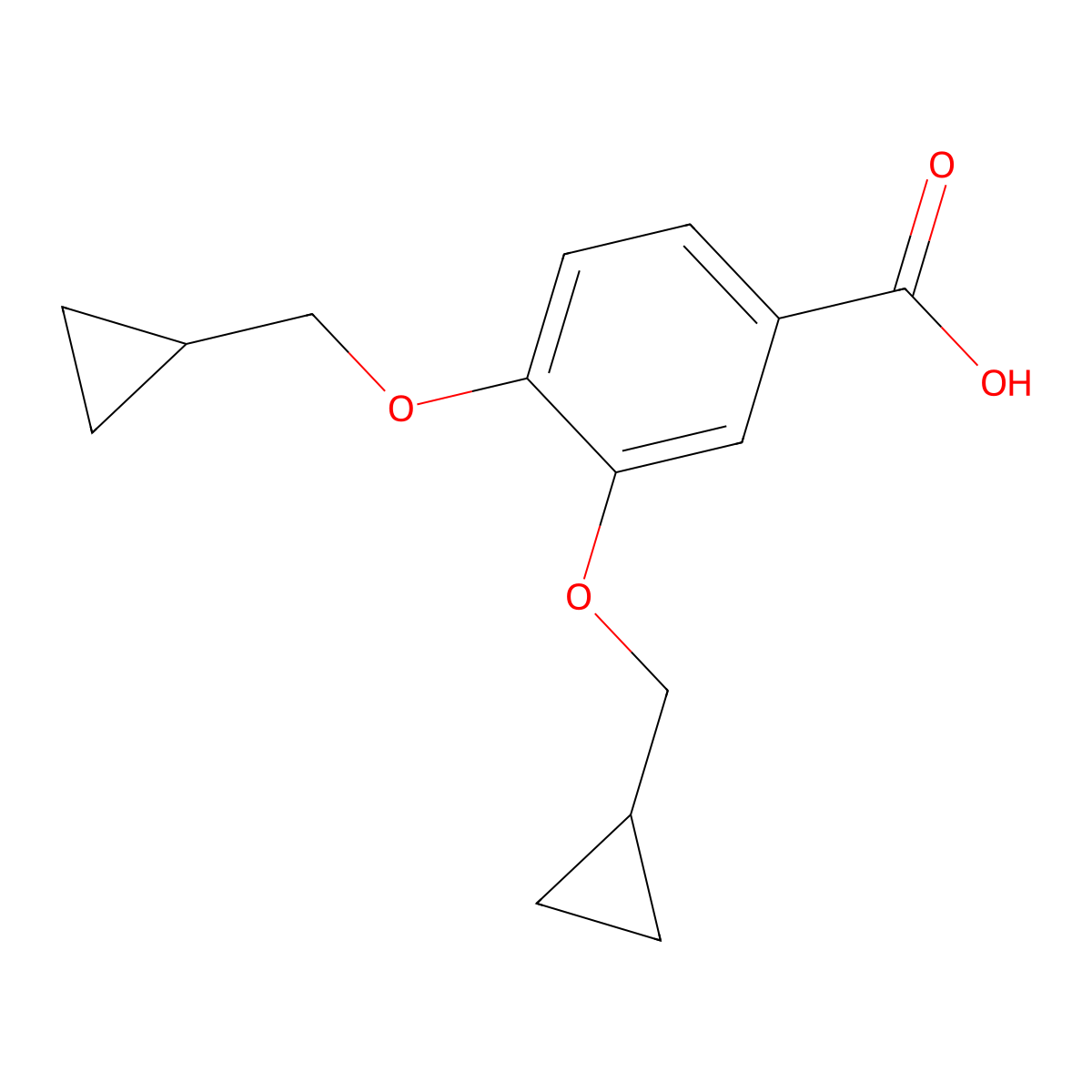 3,4-Bis(cyclopropylmethoxy)benzoic acid molecular structure, CAS 1369851-30-8