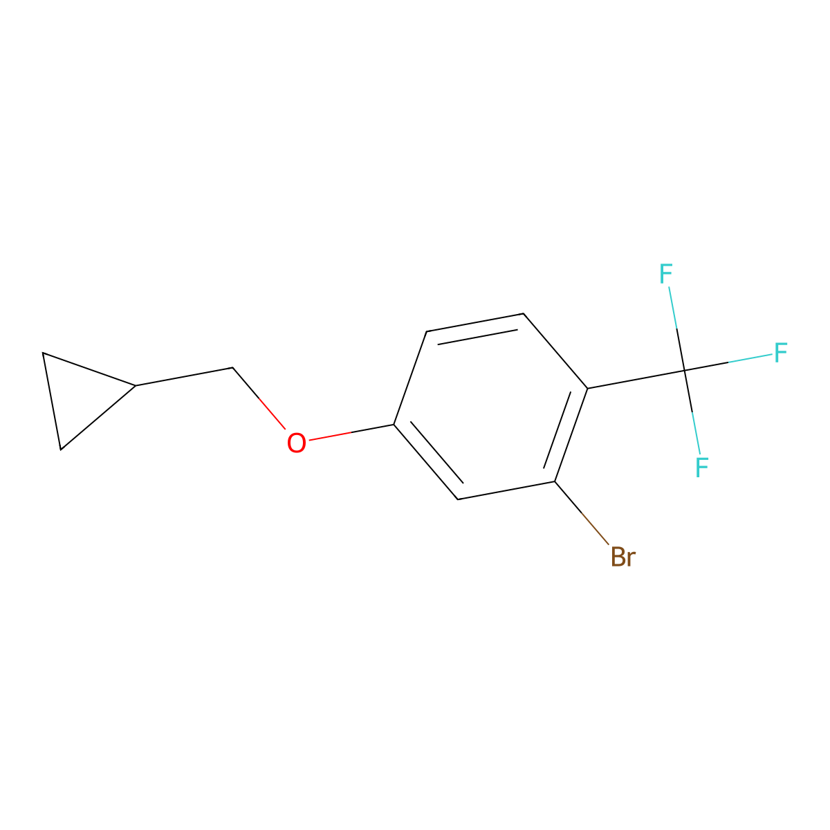 2-Bromo-4-(cyclopropylmethoxy)-1-(trifluoromethyl)benzene molecular structure, CAS 1369851-81-9