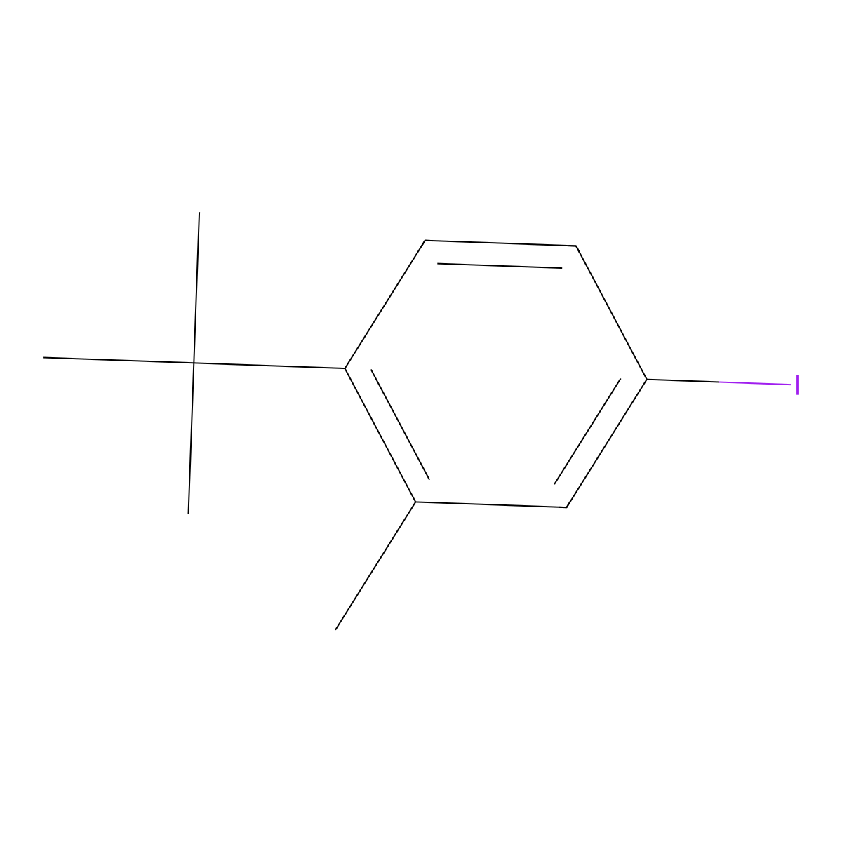 1-Tert-butyl-4-iodo-2-methylbenzene molecular structure, CAS 1369852-38-9