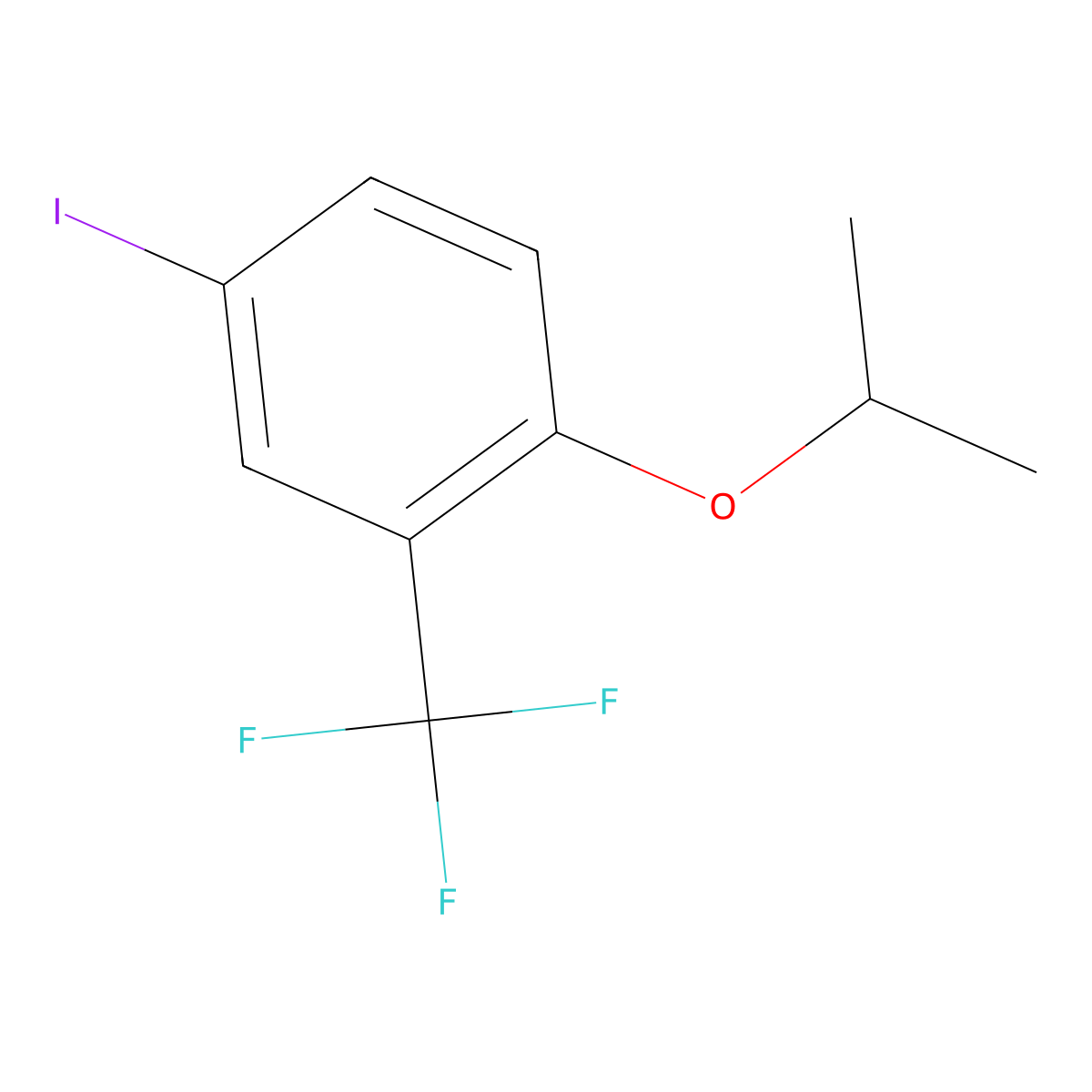 4-Iodo-1-isopropoxy-2-(trifluoromethyl)benzene molecular structure, CAS 1369852-58-3