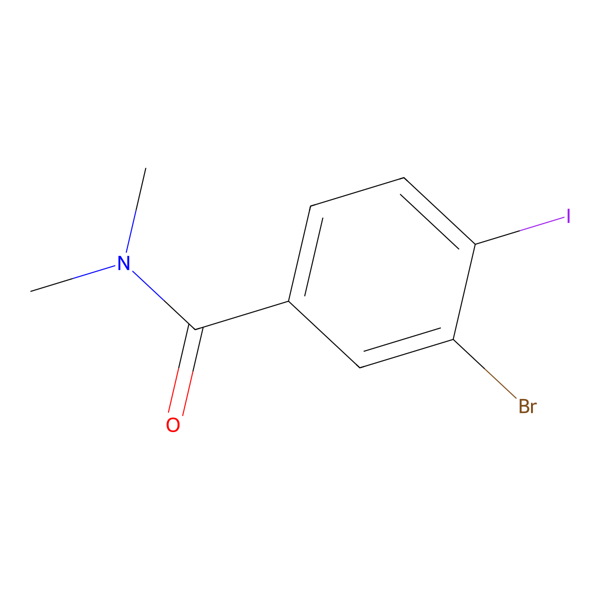 3-Bromo-4-iodo-N,N-dimethylbenzamide molecular structure, CAS 1369855-16-2