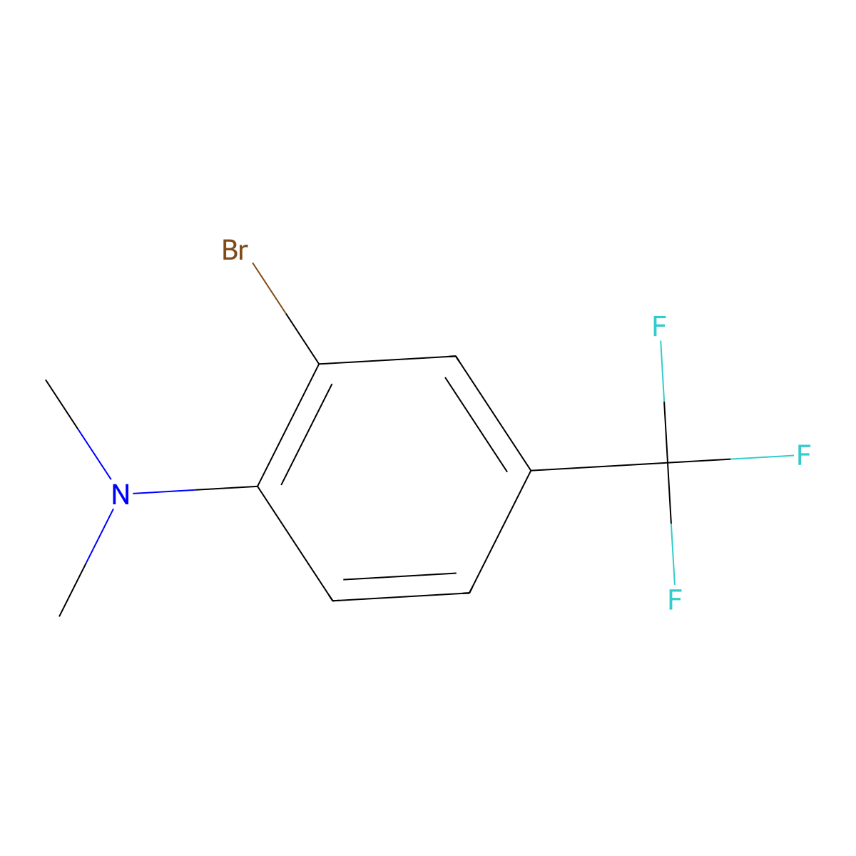 2-bromo-N,N-dimethyl-4-(trifluoromethyl)aniline molecular structure, CAS 1369856-62-1