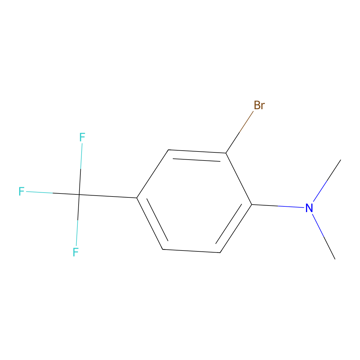 2-bromo-N,N-dimethyl-4-(trifluoromethyl)aniline molecular structure, CAS 1369856-62-1