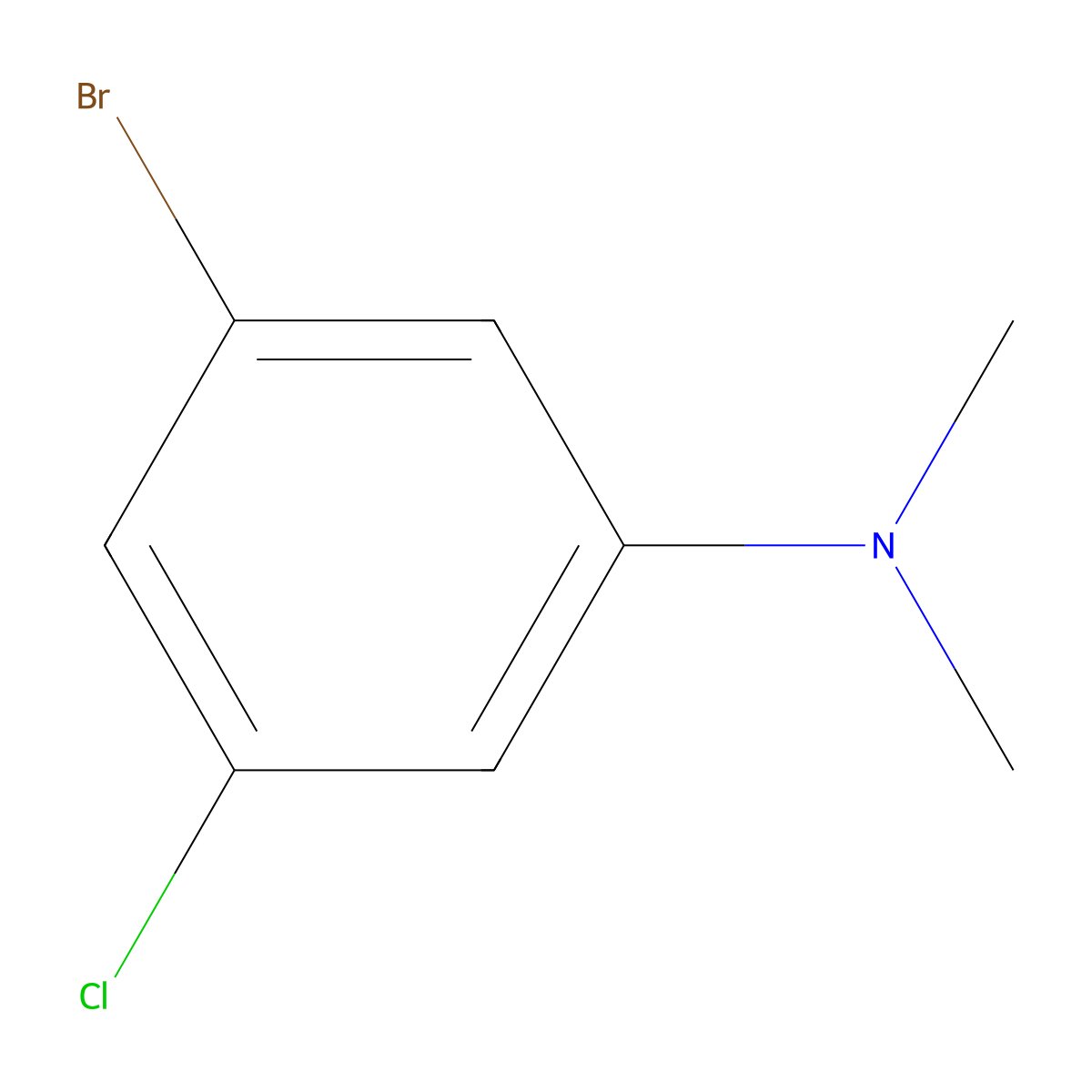 3-Bromo-5-chloro-N,N-dimethylaniline molecular structure, CAS 1369856-72-3