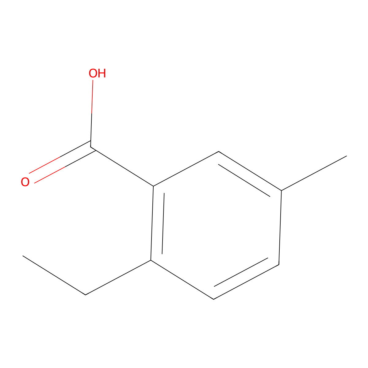 2-Ethyl-5-methylbenzoic acid molecular structure, CAS 1369858-28-5