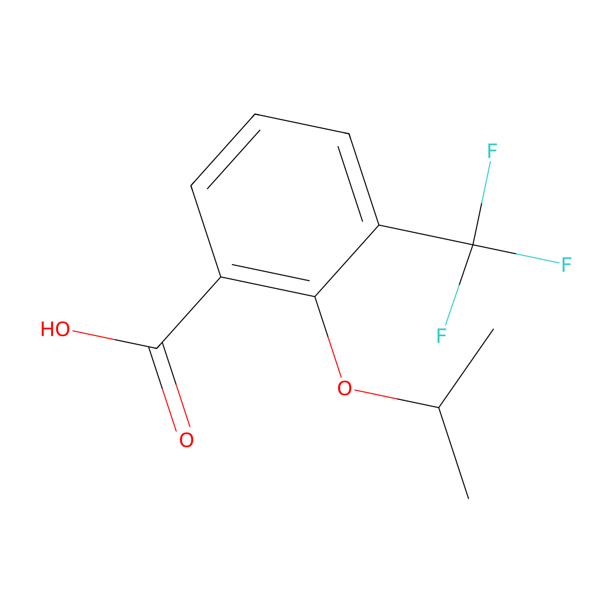 2-Isopropoxy-3-(trifluoromethyl)benzoic acid molecular structure, CAS 1369858-72-9
