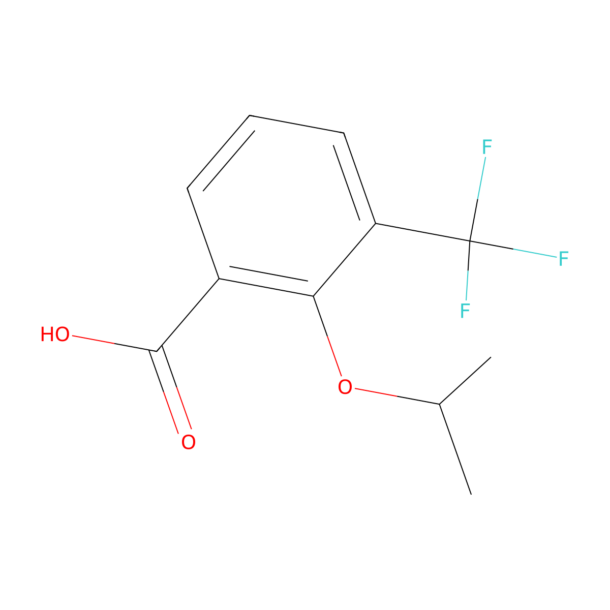 2-Isopropoxy-3-(trifluoromethyl)benzoic acid molecular structure, CAS 1369858-72-9