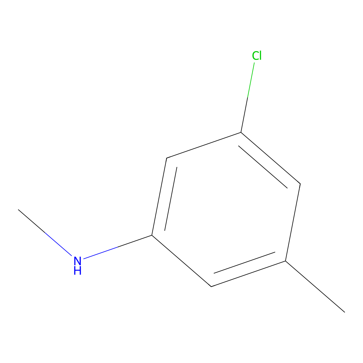 3-chloro-N,5-dimethylaniline molecular structure, CAS 1369860-31-0