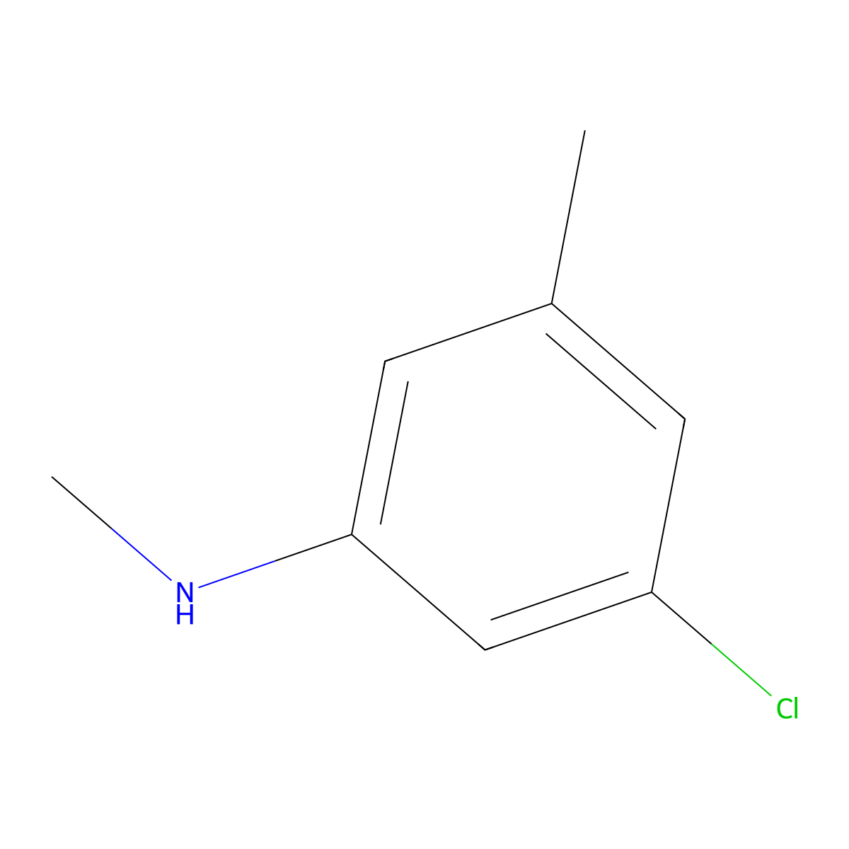 3-chloro-N,5-dimethylaniline molecular structure, CAS 1369860-31-0