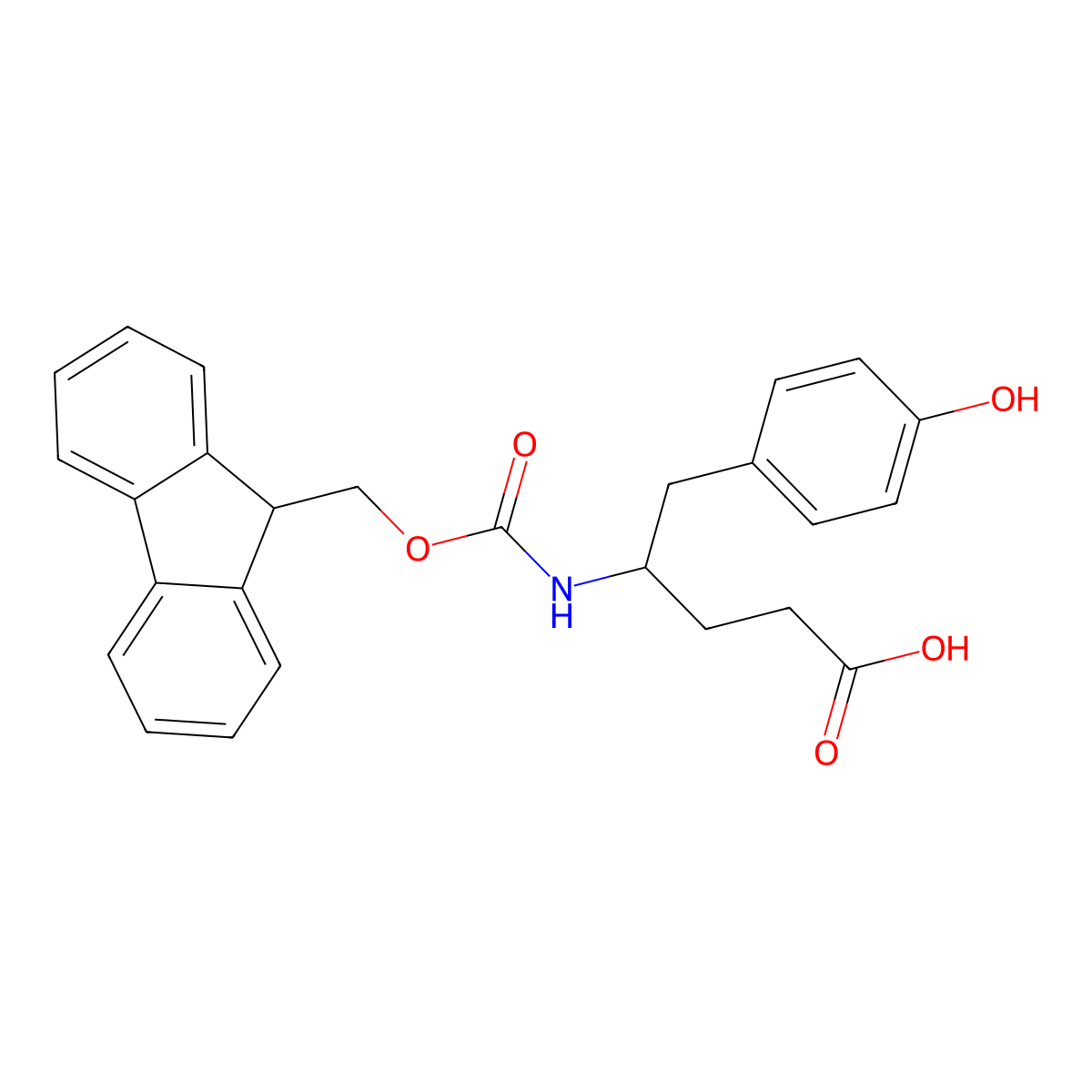 Fmoc-R-gamma-Tyr-OH molecular structure, CAS 1369860-35-4