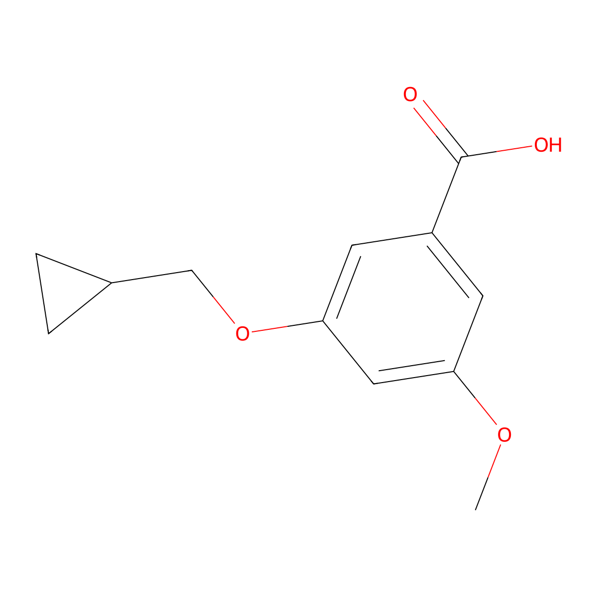 3-(Cyclopropylmethoxy)-5-methoxybenzoic acid molecular structure, CAS 1369862-57-6