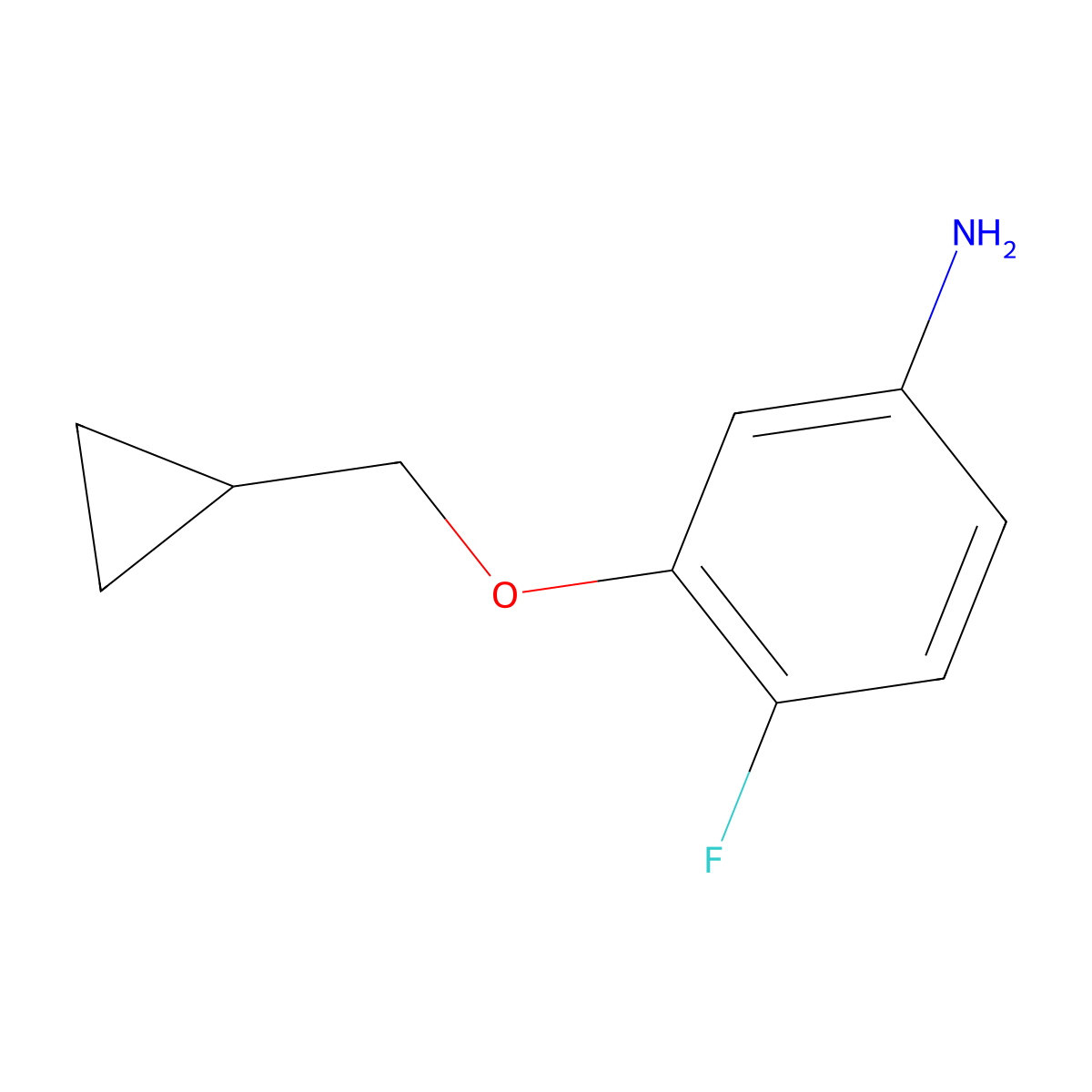 3-(Cyclopropylmethoxy)-4-fluoroaniline molecular structure, CAS 1369862-80-5