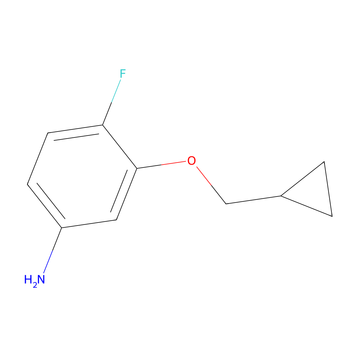 3-(Cyclopropylmethoxy)-4-fluoroaniline molecular structure, CAS 1369862-80-5