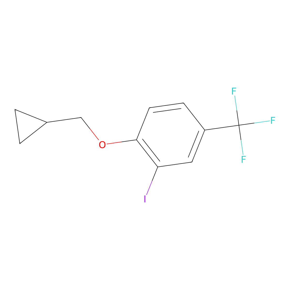 1-(Cyclopropylmethoxy)-2-iodo-4-(trifluoromethyl)benzene molecular structure, CAS 1369863-29-5