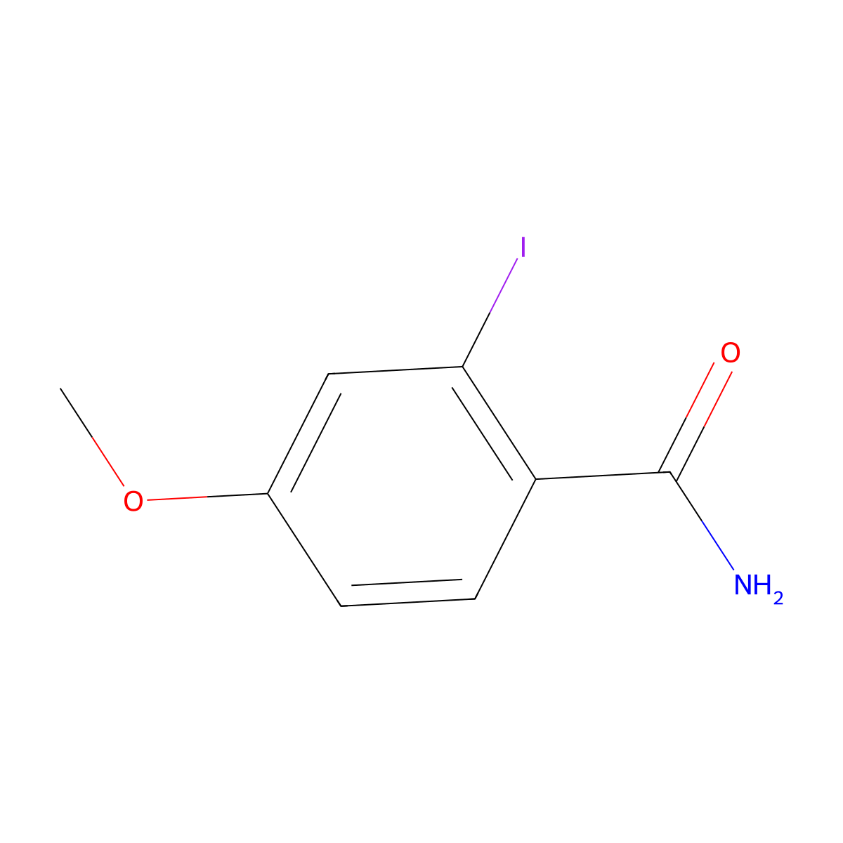 2-Iodo-4-methoxybenzamide molecular structure, CAS 1369864-41-4