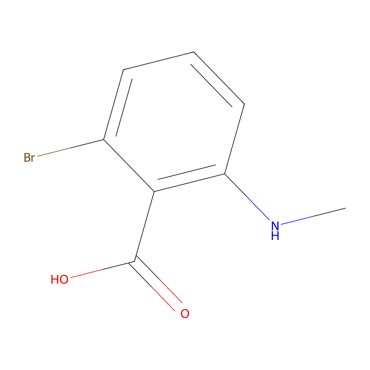 2-Bromo-6-(methylamino)benzoic acid molecular structure, CAS 1369866-00-1