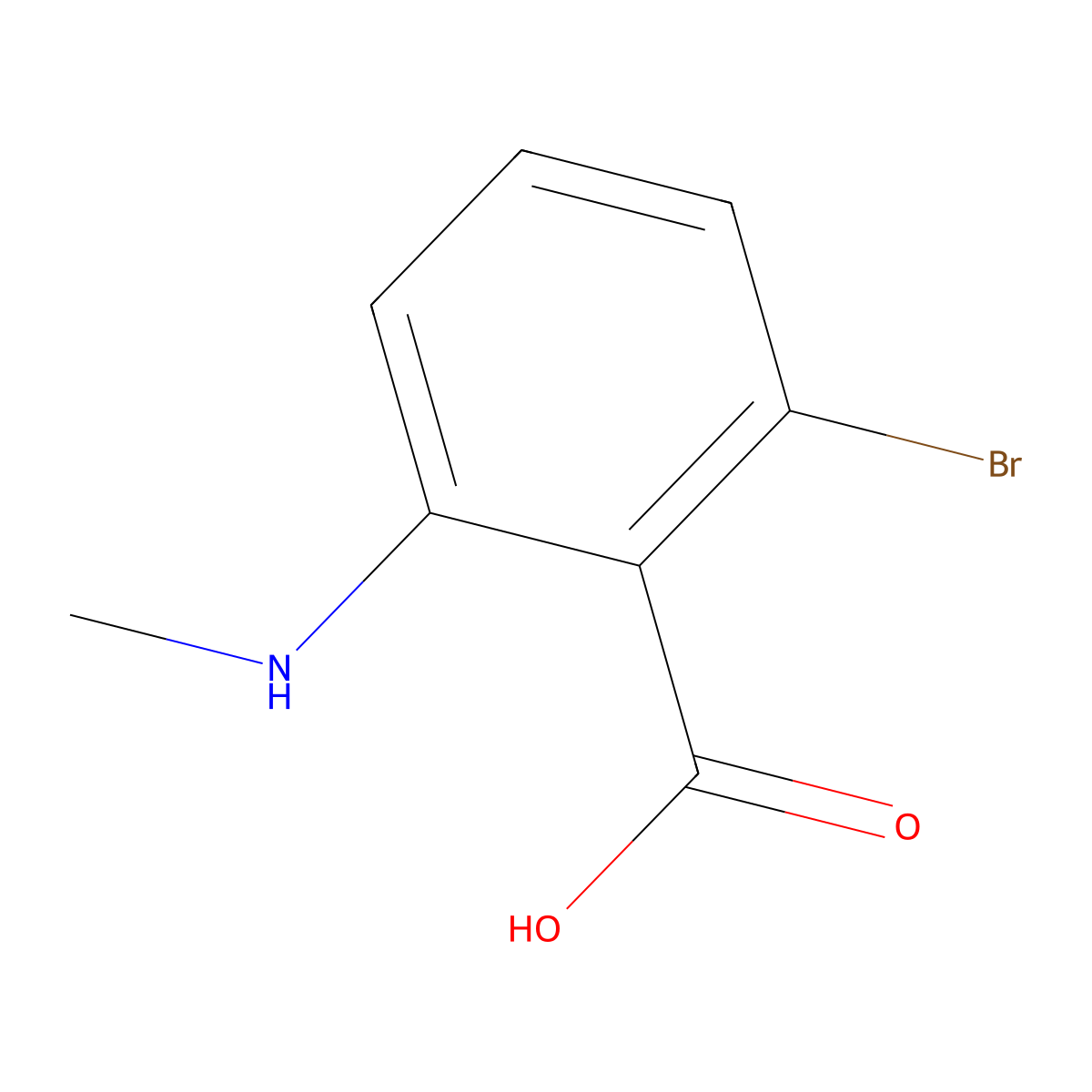 2-Bromo-6-(methylamino)benzoic acid molecular structure, CAS 1369866-00-1