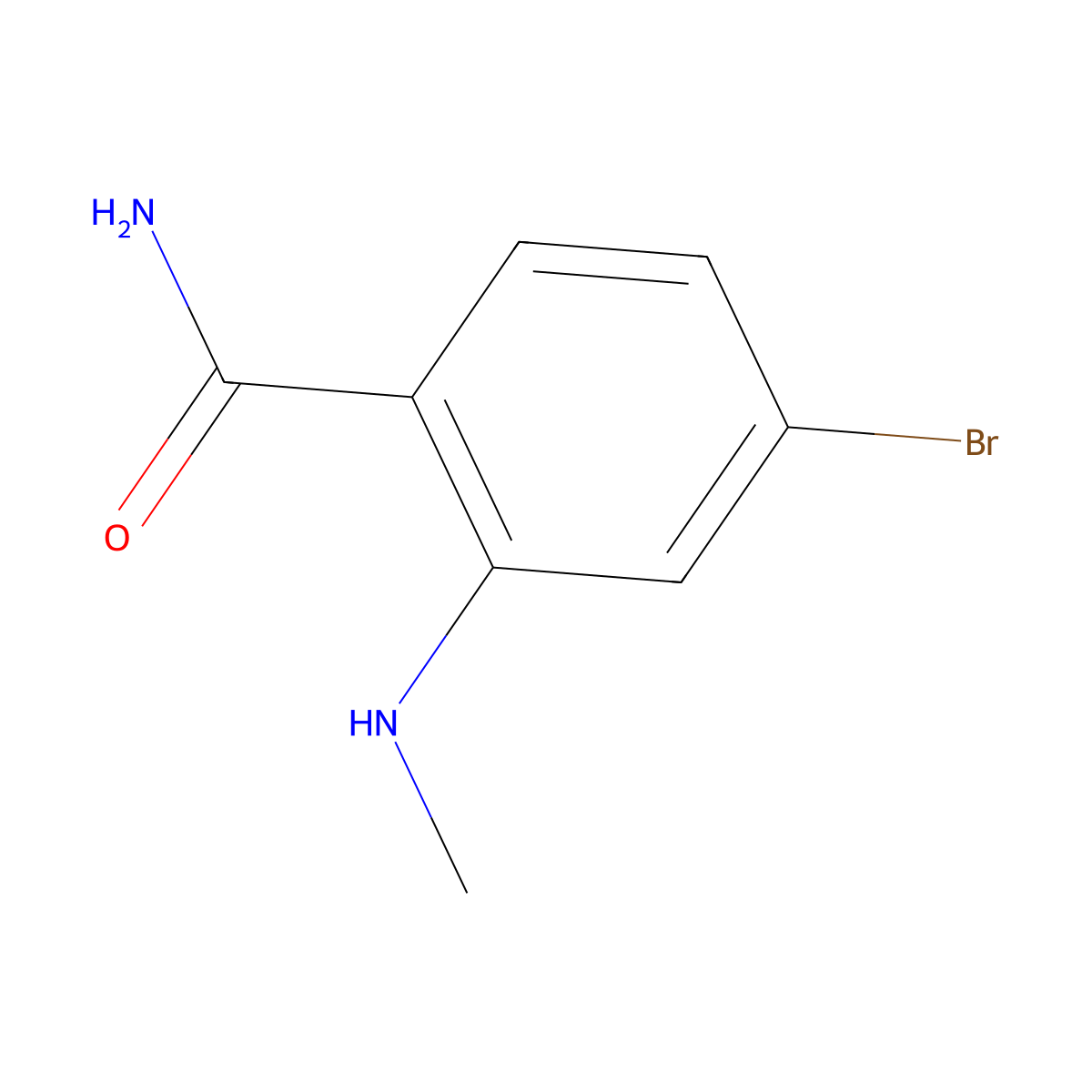 4-Bromo-2-(methylamino)benzamide molecular structure, CAS 1369866-48-7