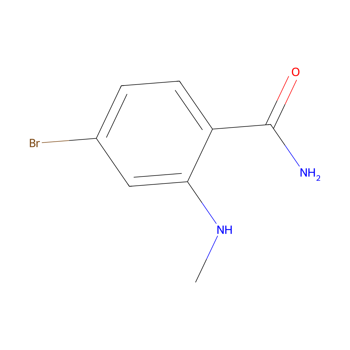 4-Bromo-2-(methylamino)benzamide molecular structure, CAS 1369866-48-7