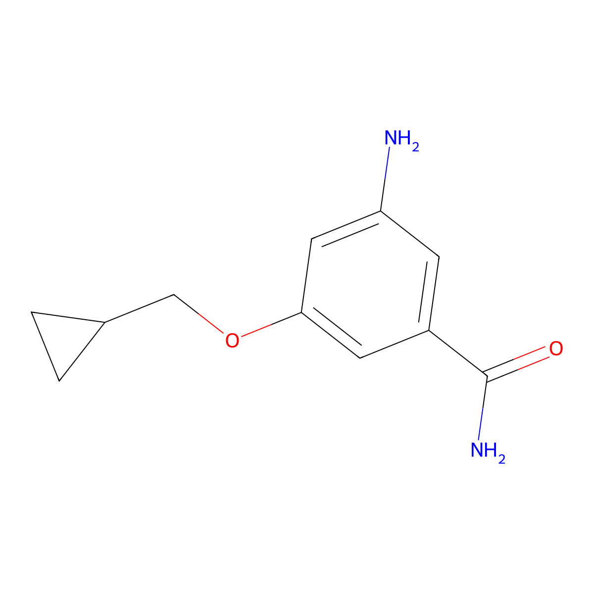 3-Amino-5-(cyclopropylmethoxy)benzamide molecular structure, CAS 1369866-57-8