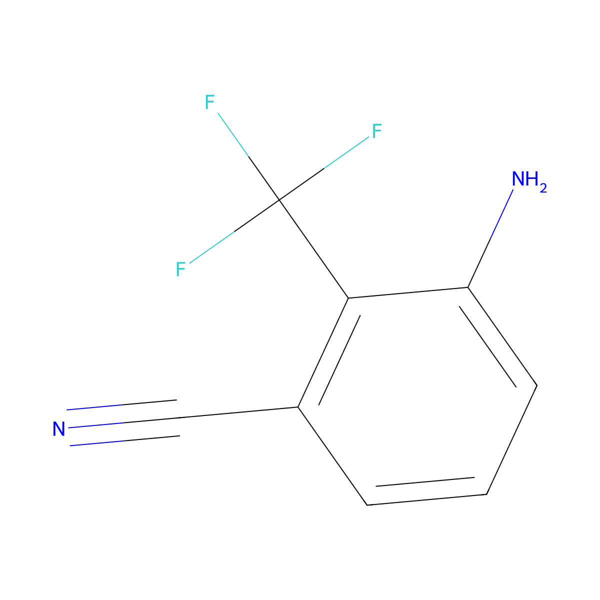 3-Amino-2-(trifluoromethyl)benzonitrile molecular structure, CAS 1369869-39-5
