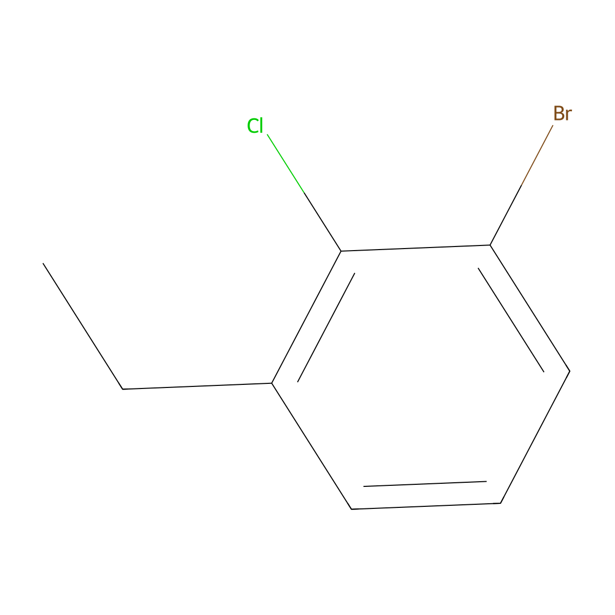 1-Bromo-2-chloro-3-ethylbenzene molecular structure, CAS 1369869-52-2
