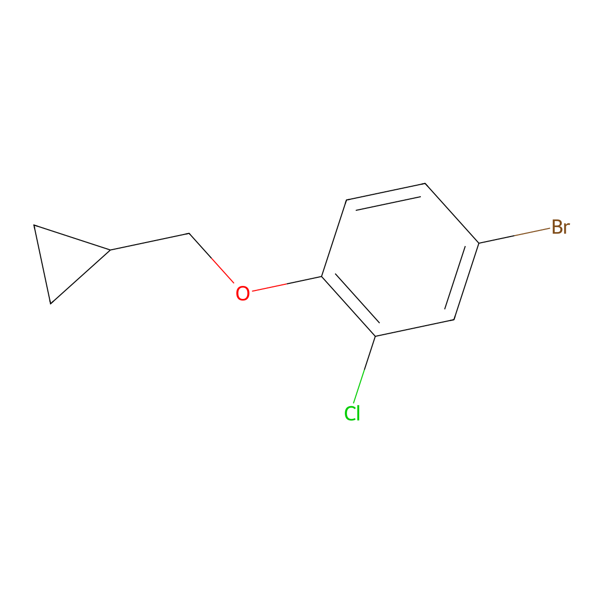 4-Bromo-2-chloro-1-(cyclopropylmethoxy)benzene molecular structure, CAS 1369869-79-3