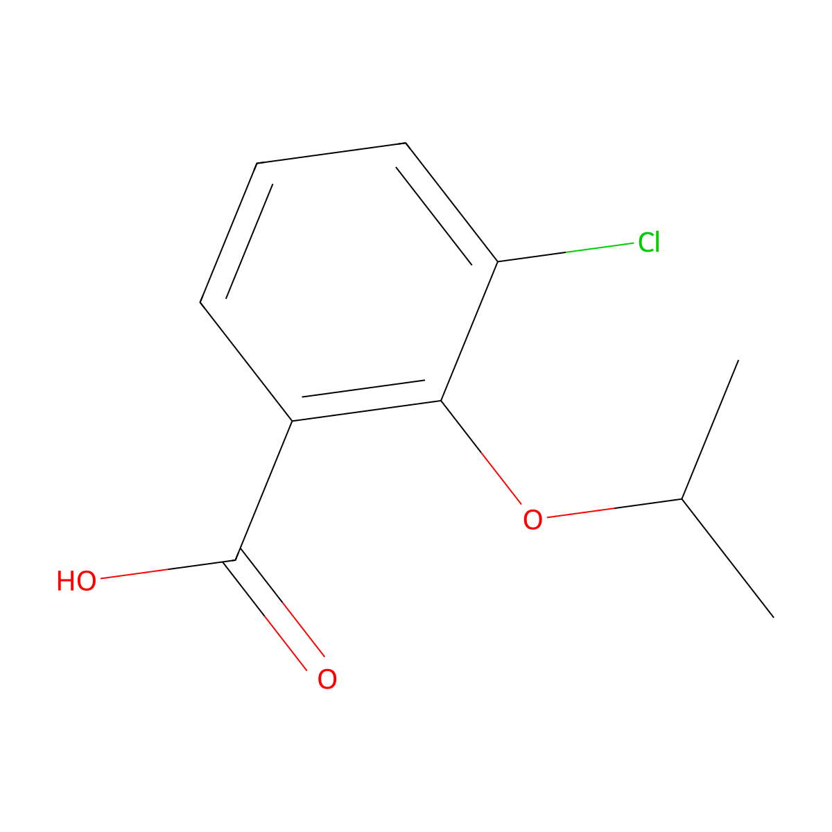 3-Chloro-2-(propan-2-yloxy)benzoic acid molecular structure, CAS 1369870-83-6