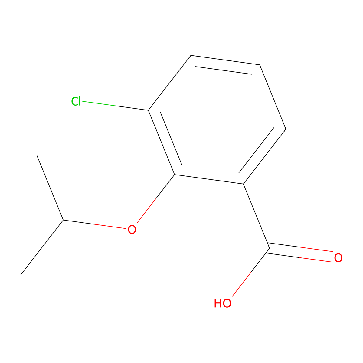 3-Chloro-2-(propan-2-yloxy)benzoic acid molecular structure, CAS 1369870-83-6