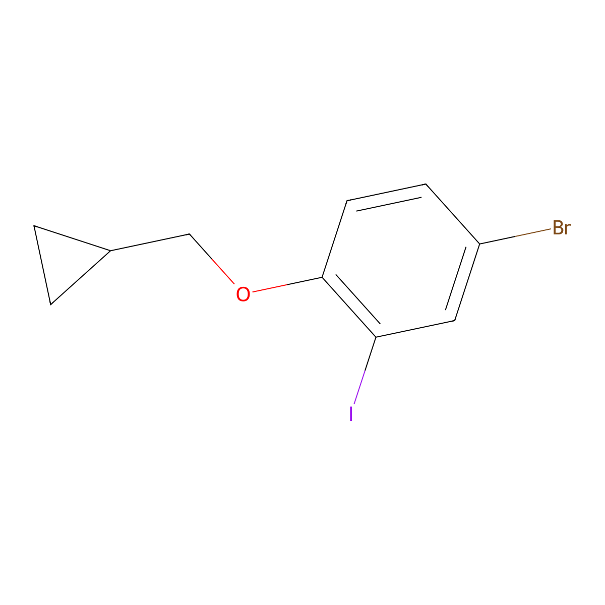 4-Bromo-1-(cyclopropylmethoxy)-2-iodobenzene molecular structure, CAS 1369873-05-1