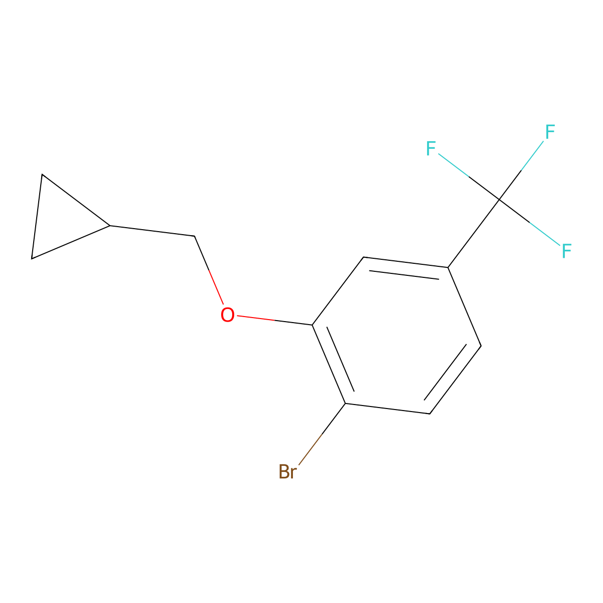 1-Bromo-2-(cyclopropylmethoxy)-4-(trifluoromethyl)benzene molecular structure, CAS 1369873-39-1