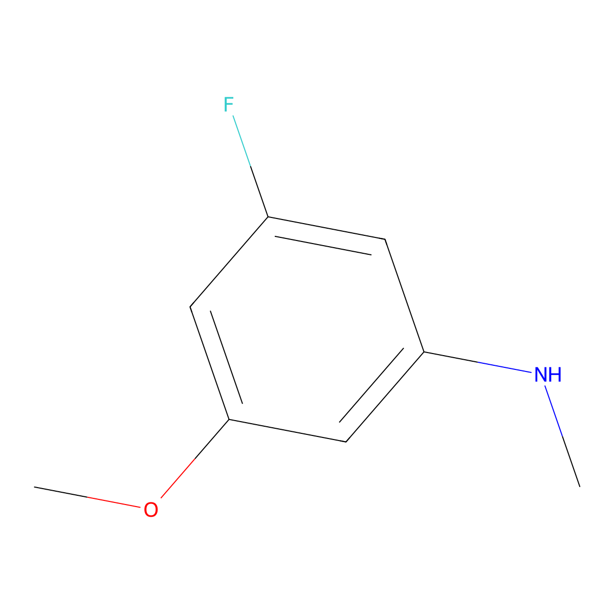 3-fluoro-5-methoxy-N-methylaniline molecular structure, CAS 1369874-84-9