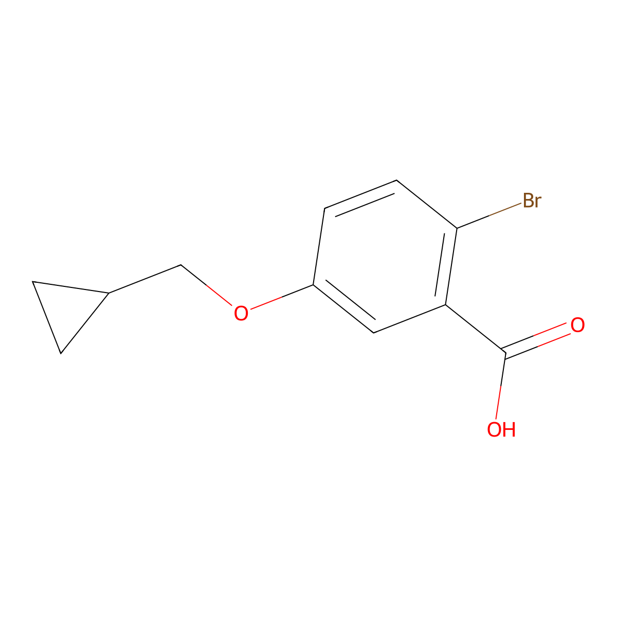 2-Bromo-5-(cyclopropylmethoxy)benzoic acid molecular structure, CAS 1369874-96-3