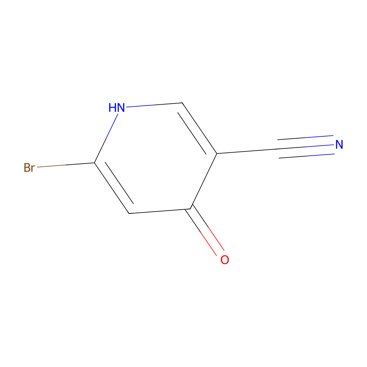 6-Bromo-4-hydroxy-3-pyridinecarbonitrile molecular structure, CAS 1369875-37-5