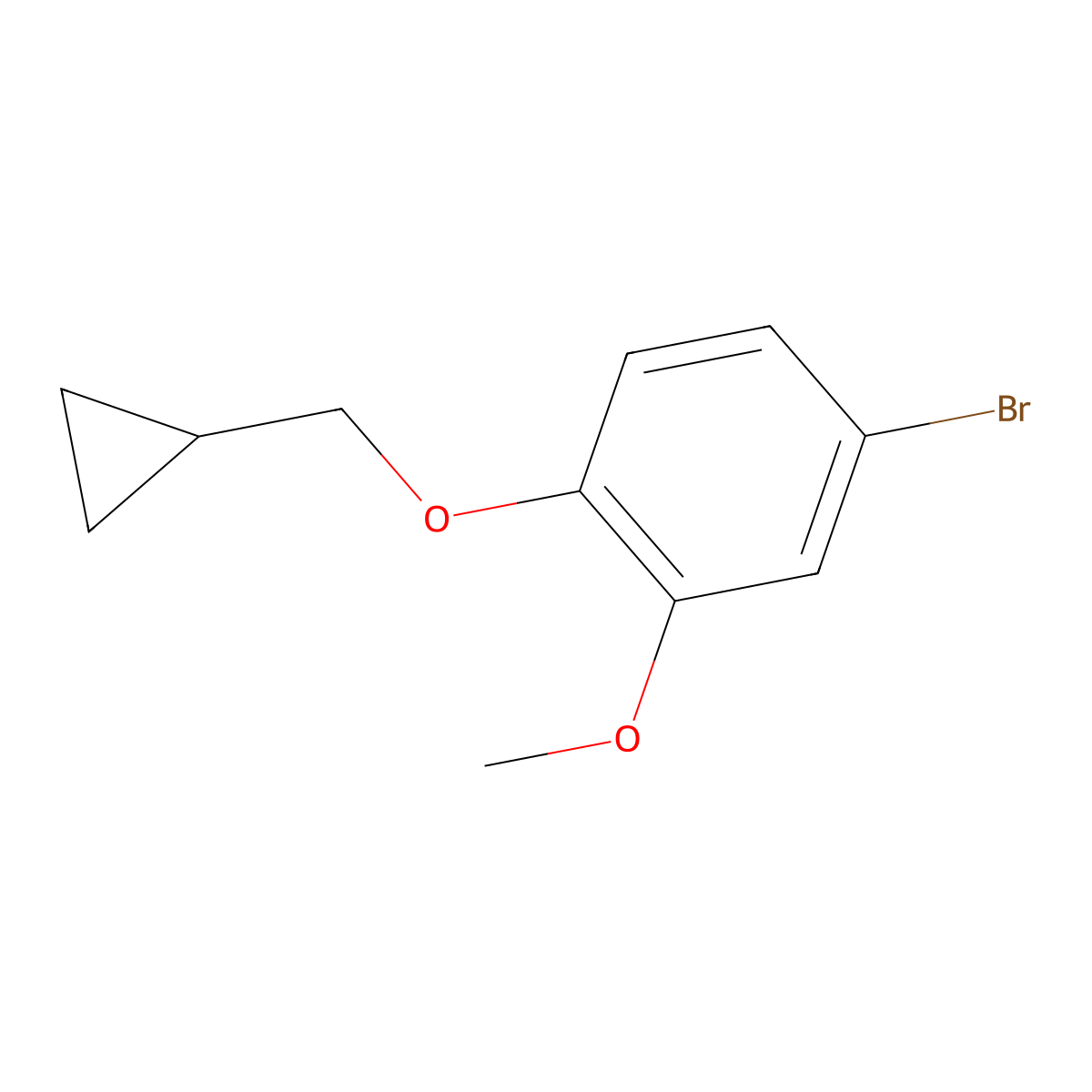 4-Bromo-1-(cyclopropylmethoxy)-2-methoxybenzene molecular structure, CAS 1369875-57-9