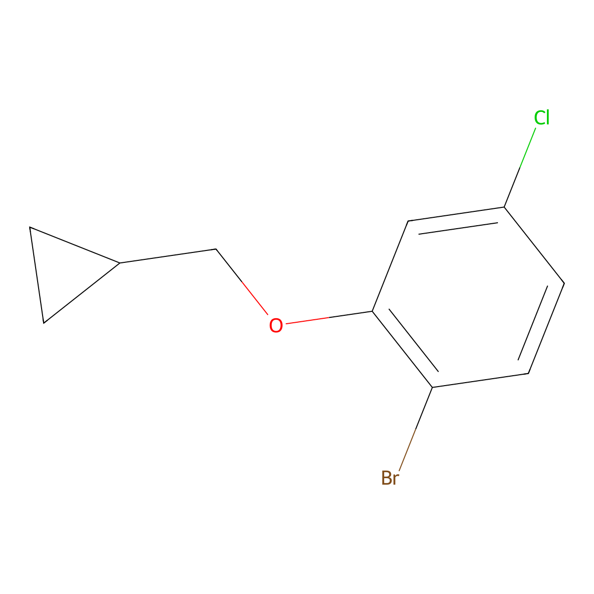 1-Bromo-4-chloro-2-(cyclopropylmethoxy)benzene molecular structure, CAS 1369875-71-7