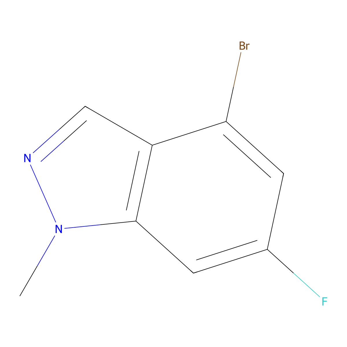 4-bromo-6-fluoro-1-methyl-1H-indazole molecular structure, CAS 1369876-51-6