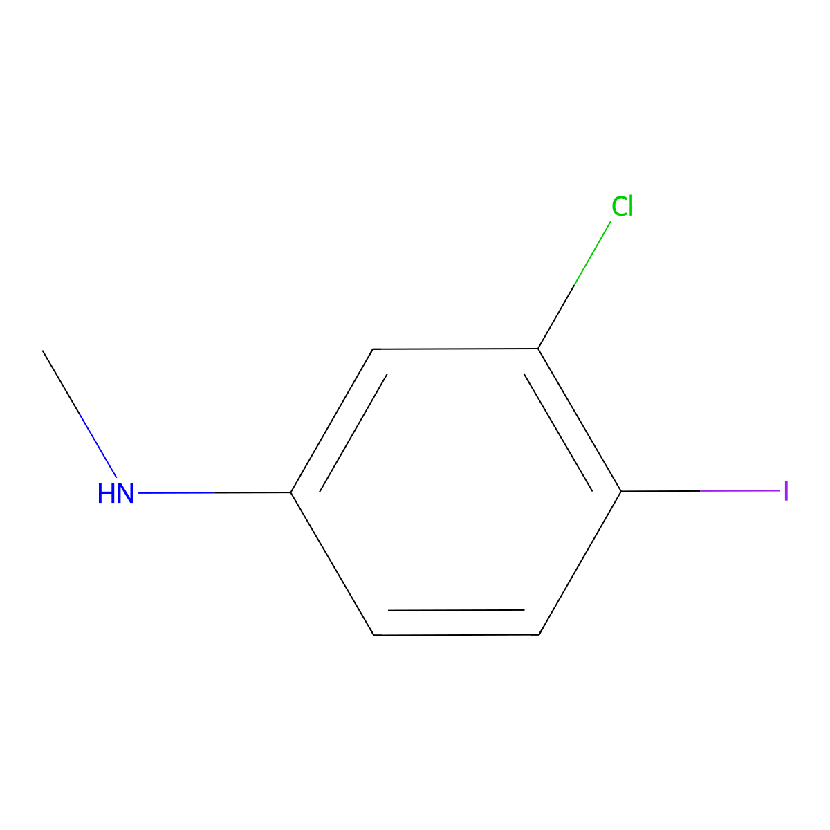 3-chloro-4-iodo-N-methylaniline molecular structure, CAS 1369876-80-1