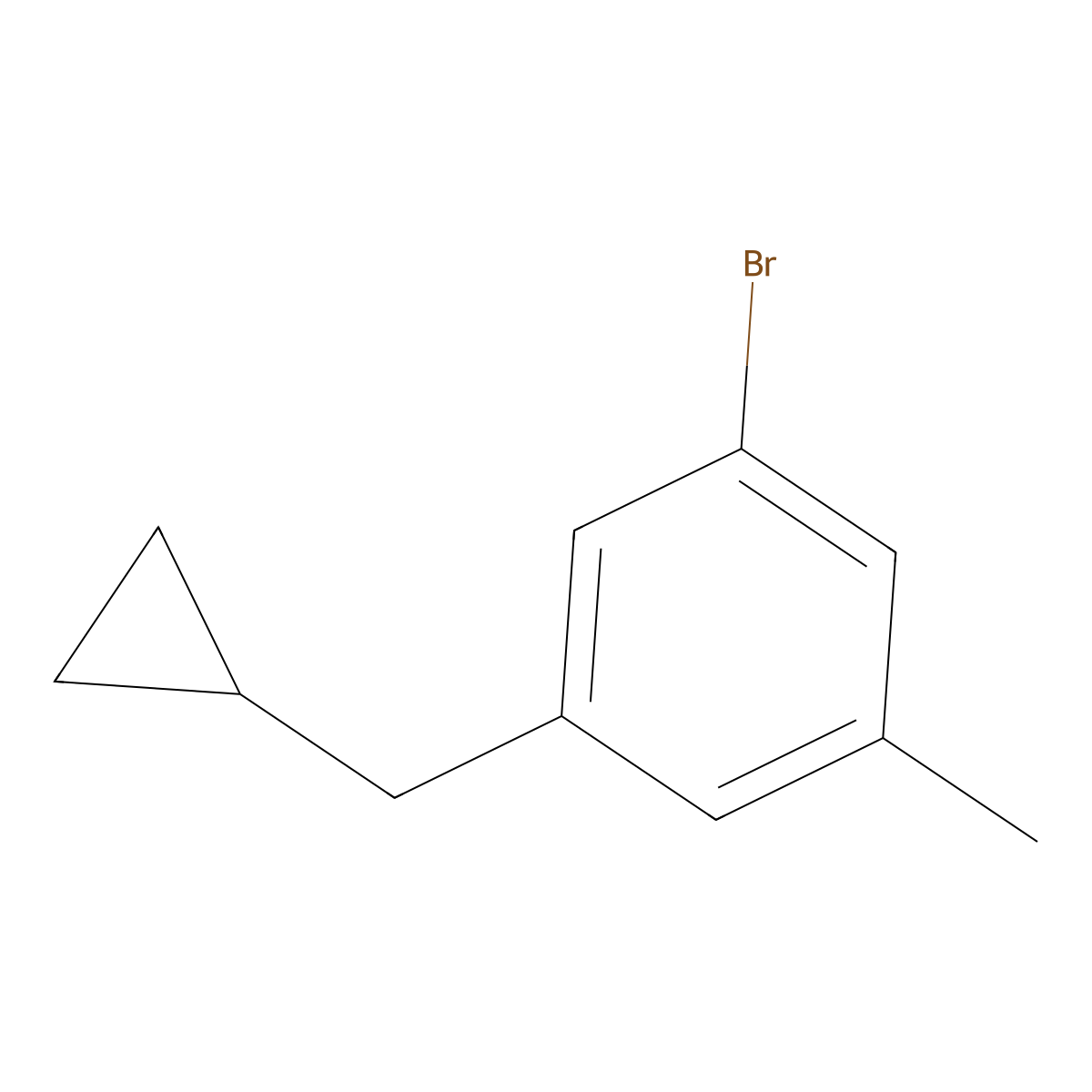 1-Bromo-3-(cyclopropylmethyl)-5-methylbenzene molecular structure, CAS 1369877-39-3