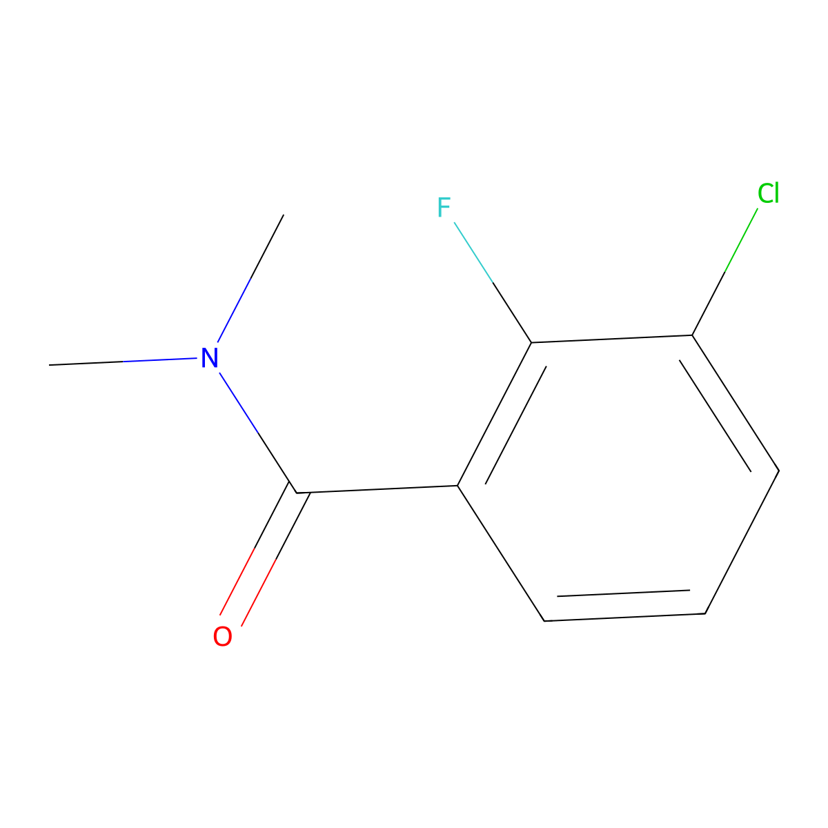 3-chloro-2-fluoro-N,N-dimethylbenzamide molecular structure, CAS 1369877-60-0