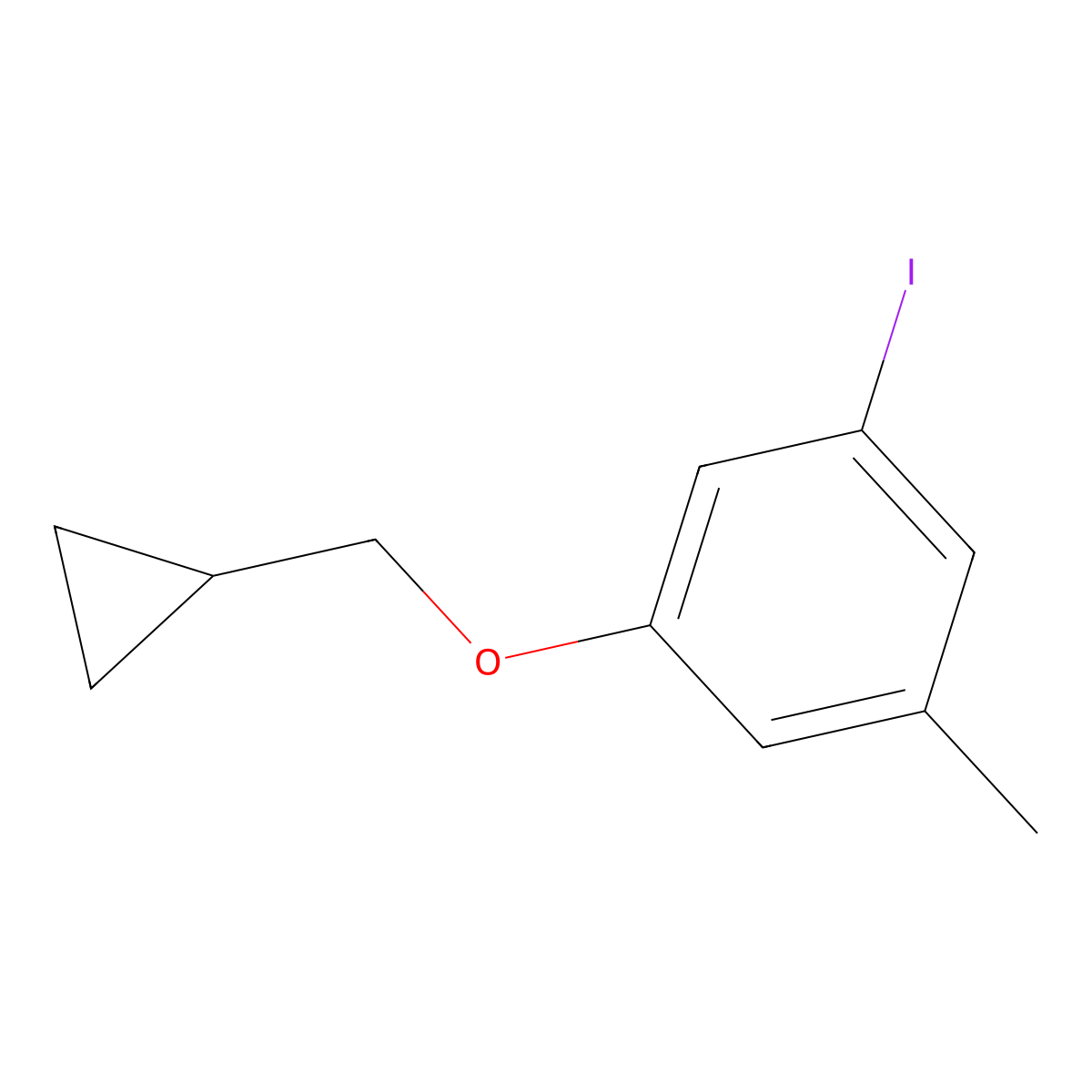 1-(Cyclopropylmethoxy)-3-iodo-5-methylbenZene molecular structure, CAS 1369877-73-5