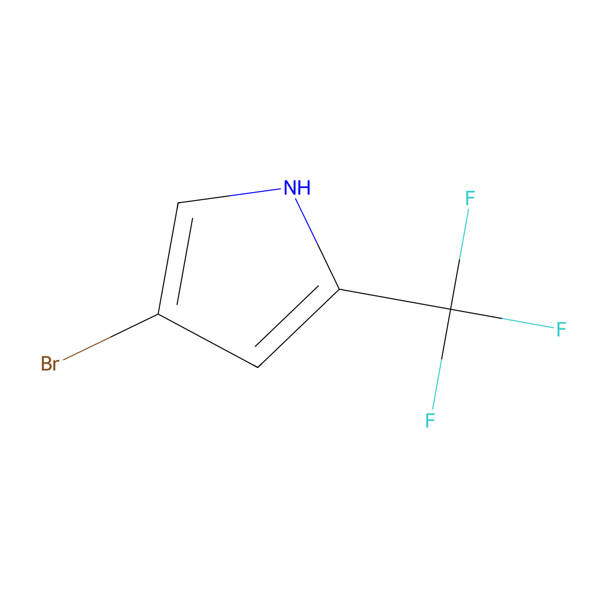 4-bromo-2-(trifluoromethyl)-1H-pyrrole molecular structure, CAS 1369878-02-3