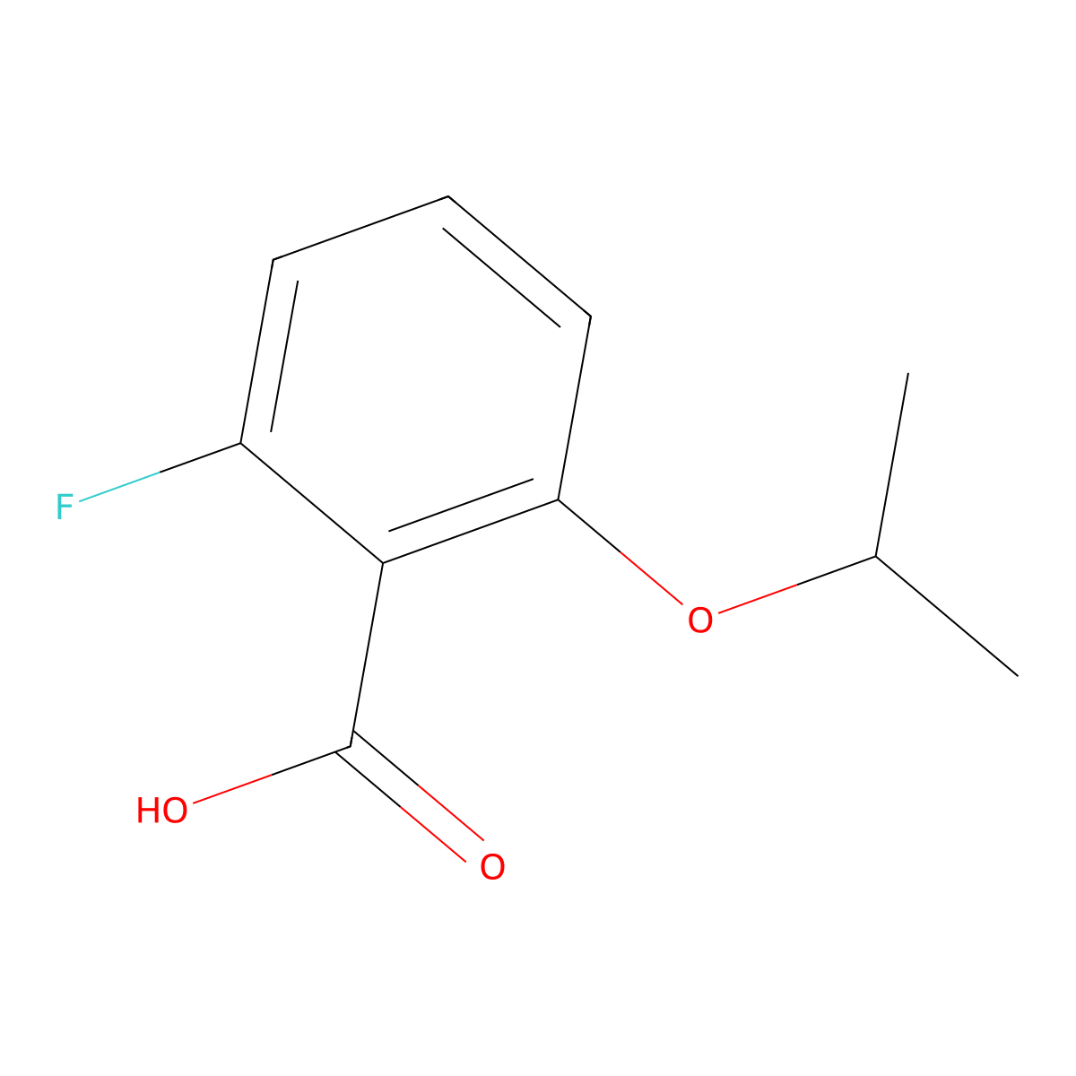 2-Fluoro-6-(propan-2-yloxy)benzoic acid molecular structure, CAS 1369879-25-3