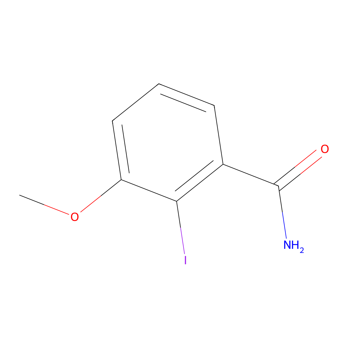 2-Iodo-3-methoxybenzamide molecular structure, CAS 1369879-60-6