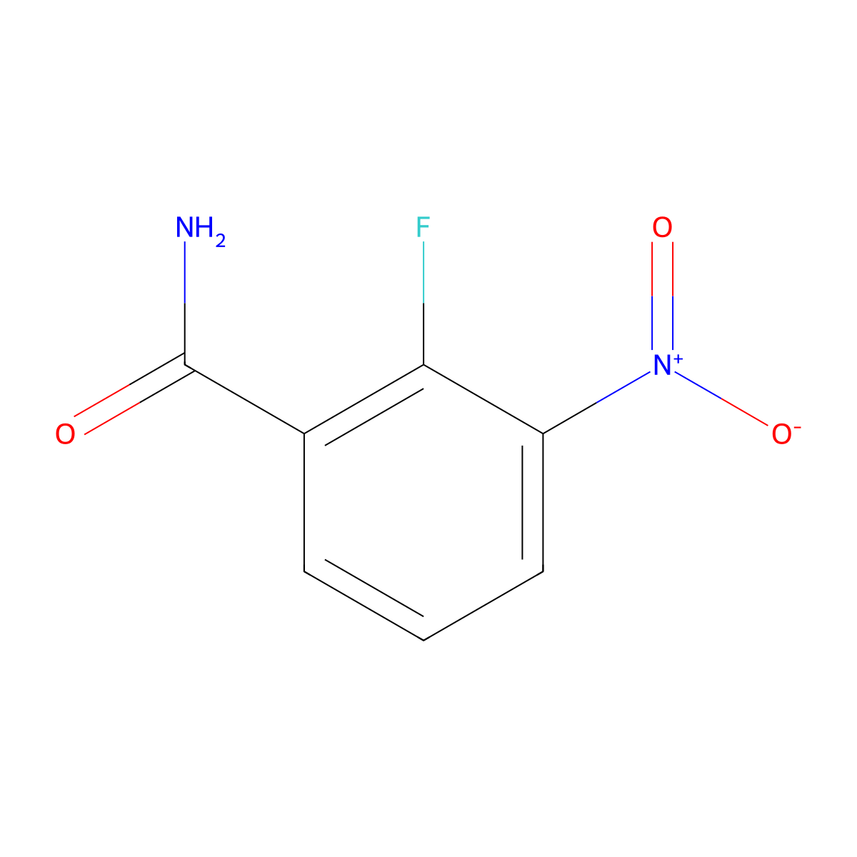 2-Fluoro-3-nitrobenzamide molecular structure, CAS 1369880-10-3