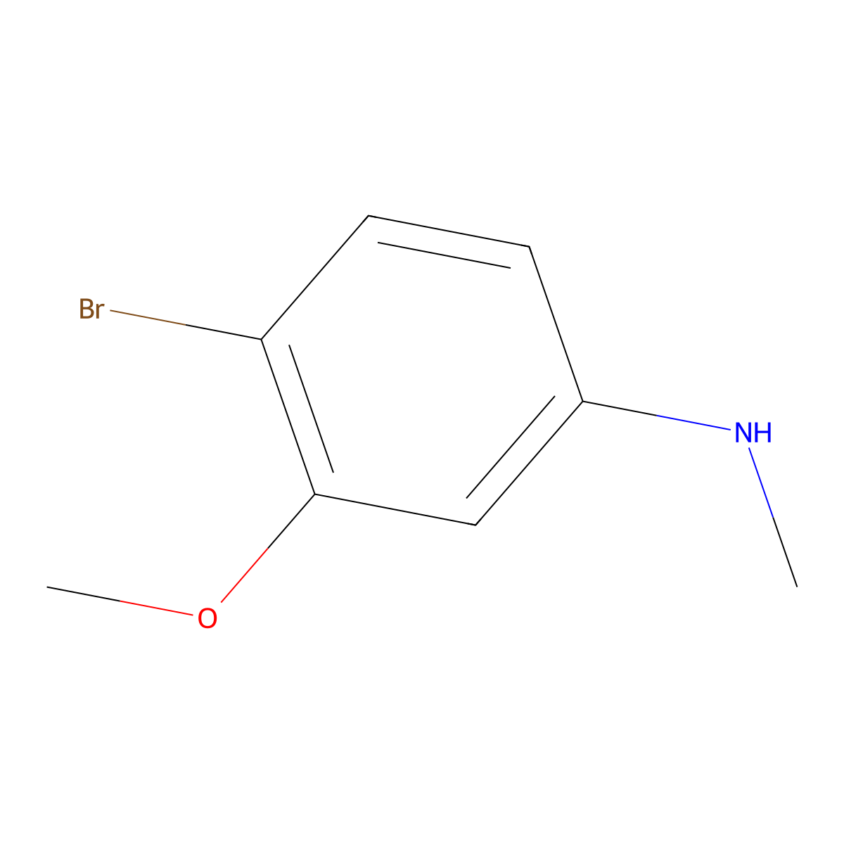 4-bromo-3-methoxy-N-methylaniline molecular structure, CAS 1369880-46-5