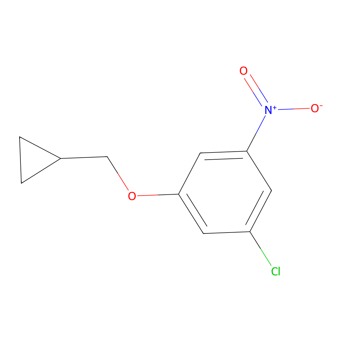 1-Chloro-3-(cyclopropylmethoxy)-5-nitrobenzene molecular structure, CAS 1369880-58-9